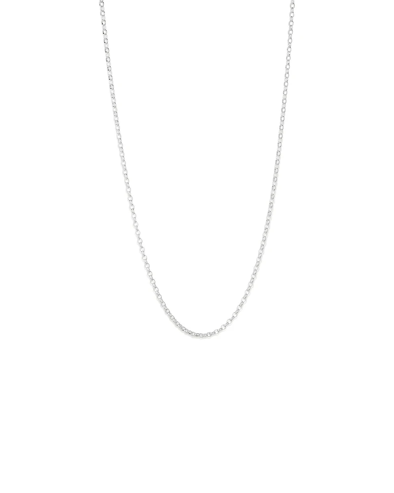 55cm (22") 3mm-3.5mm Width Oval Belcher Chain in Sterling Silver