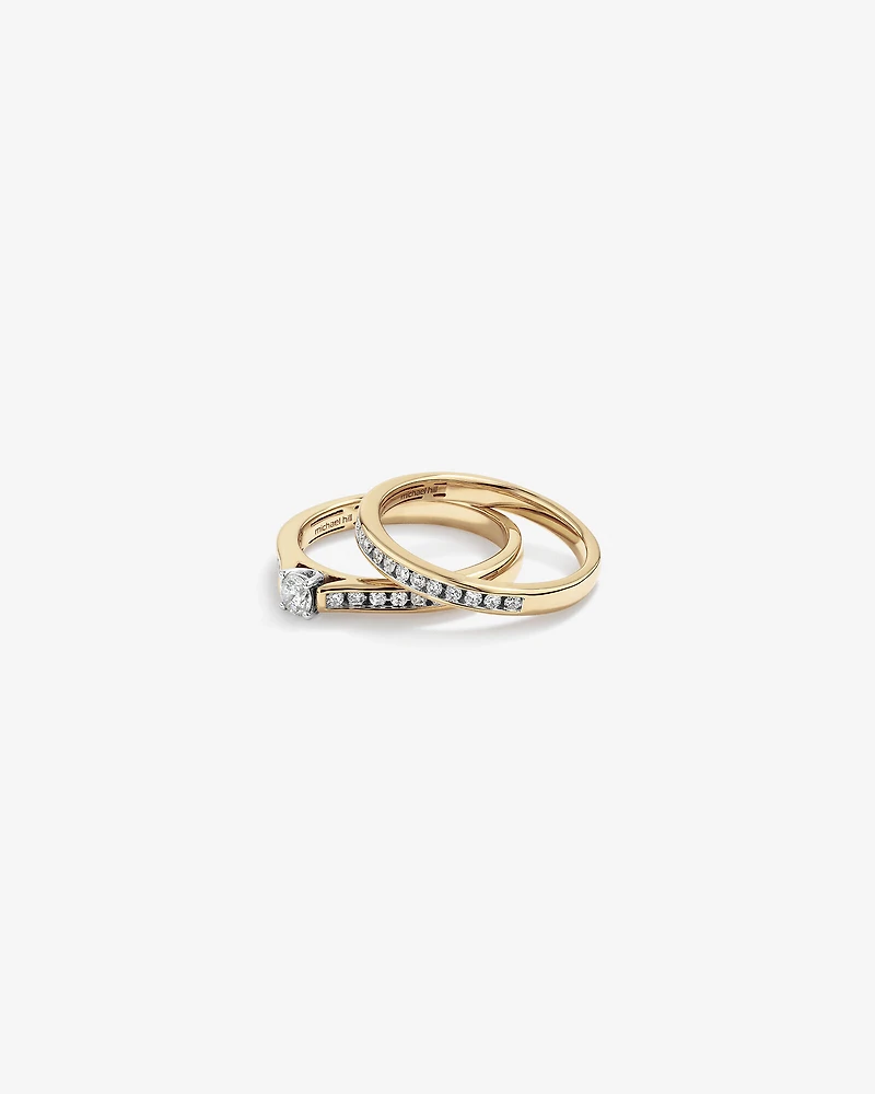 Bridal Set with 0.50 Carat TW of Diamonds in 14kt Yellow & White Gold