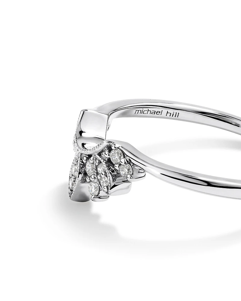 Bague de mariage avec 0,14 carat TW de diamants en or blanc 14kt