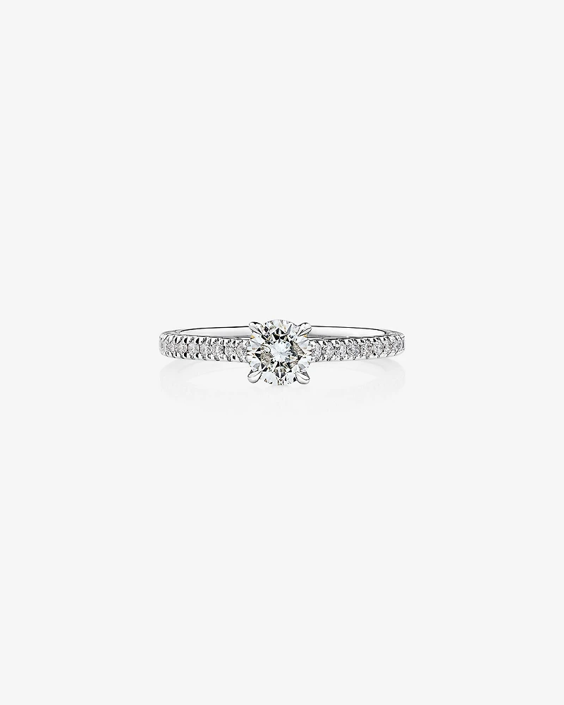 Bague de fiançailles en or blanc 14 K avec diamants totalisant 0,78 ct