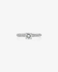 Bague de fiançailles en or blanc 14 K avec diamants totalisant 0,78 ct