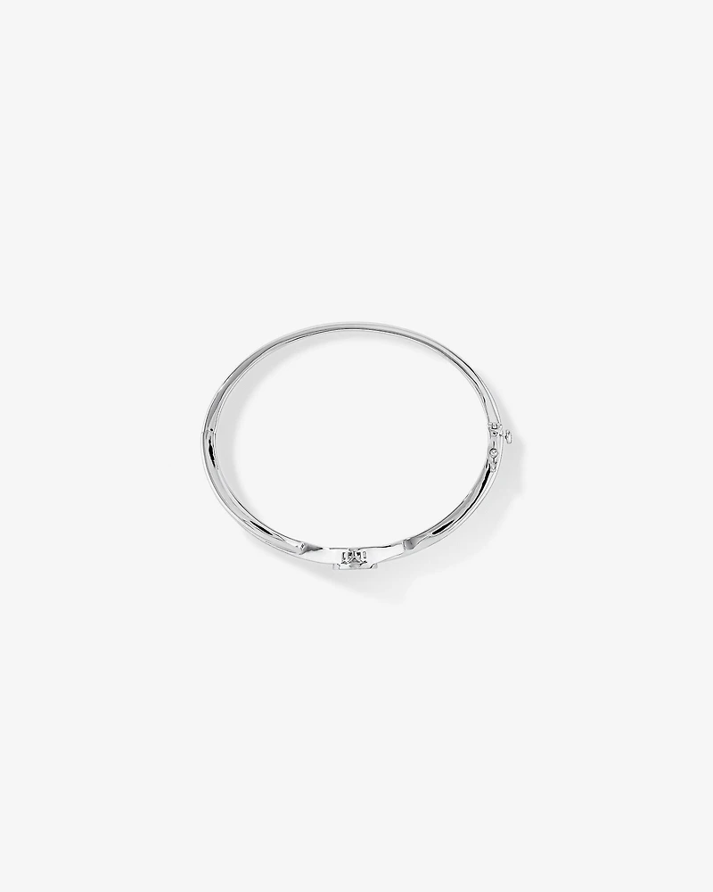 0.15 Carat TW Diamond Halo Everlight Bangle in Sterling Silver