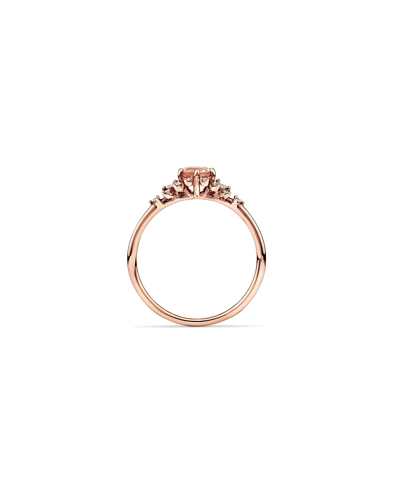 Bague en or rose 10 K avec morganite et diamants totalisant 0,10 ct
