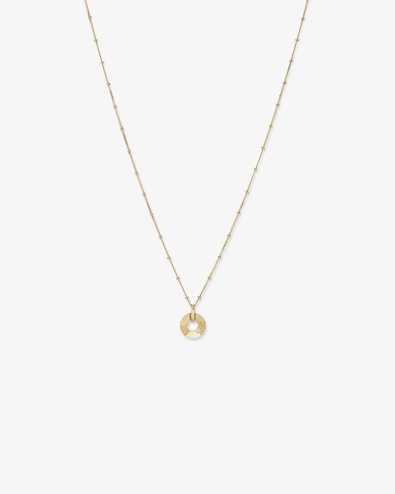 Collier pendentif cercle ouvert Sunray en or jaune 10 kt
