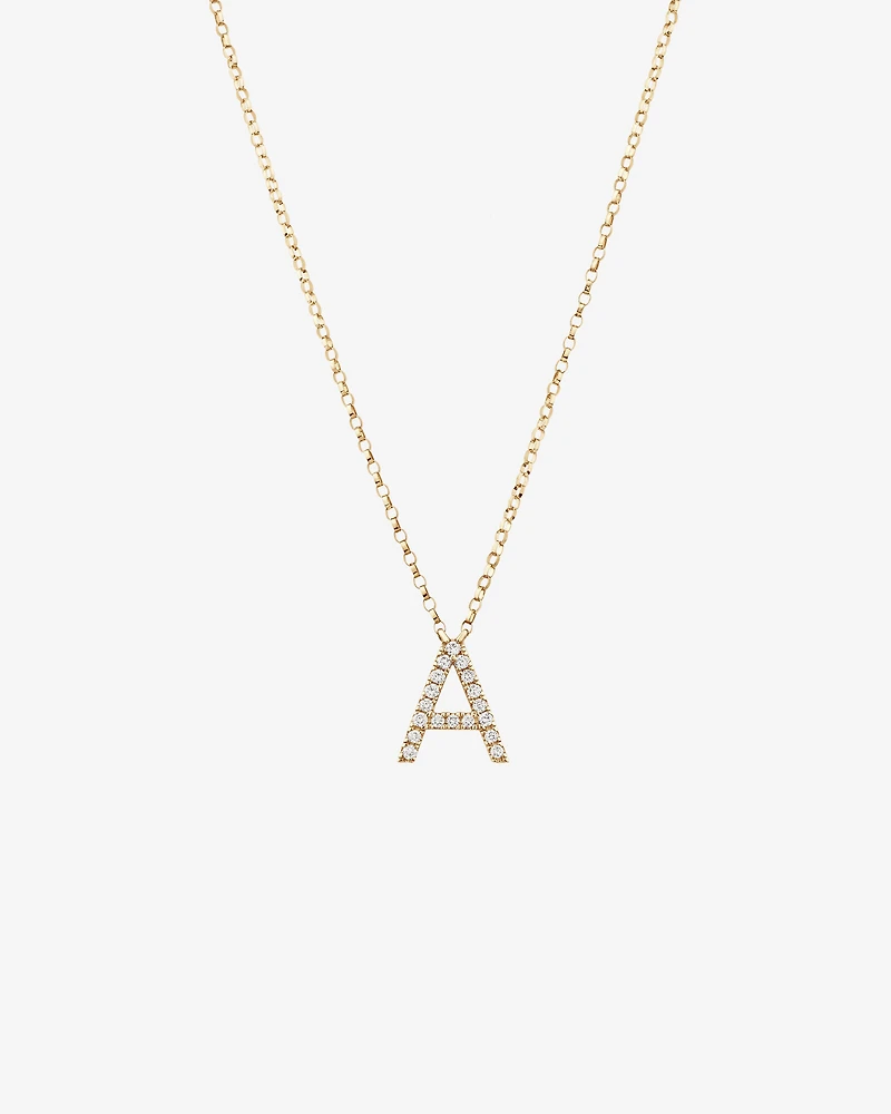 Collier à initiale « A » en or jaune 10 K avec diamants totalisant 0,10 ct