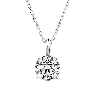 1.00 Carat TW Diamond Solitaire Pendant in 18kt White Gold