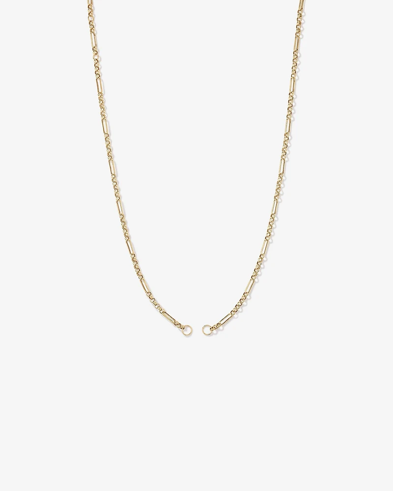 50cm (20") 7 and 1 Belcher and Paperclip Open Pendant Chain in 10kt Yellow Gold