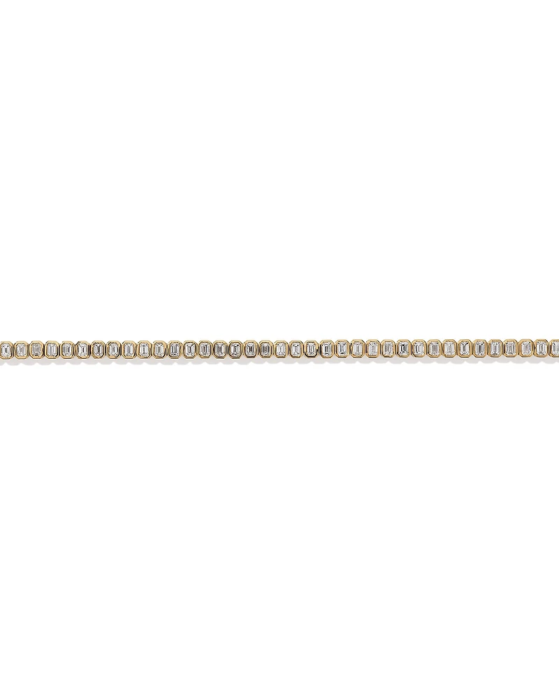 LAB. Tennis Bracelet with 2.95 Carat TW Emerald Cut Laboratory-Grown Diamonds in 10kt Yellow Gold
