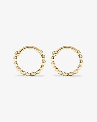 12mm Beaded Huggie Earrings in 10kt Yellow Gold