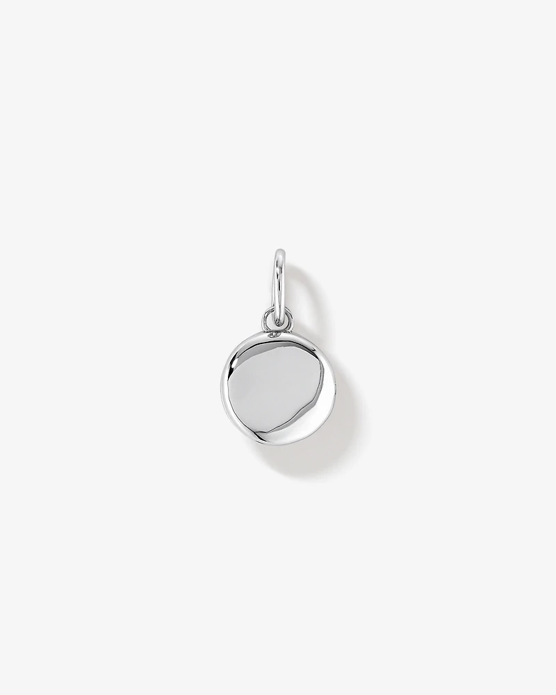 Pendentif boussole rond avec accents de diamants en argent sterling