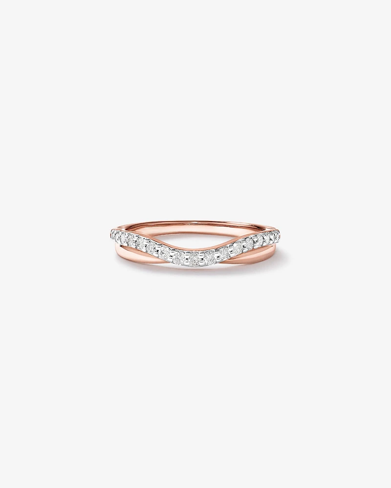 Bague de mariage avec 0,25 carat TW de diamants en or rose 14kt