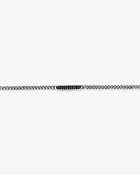 Bracelet micro maille gourmette pour homme avec 0,30 carat de diamants noirs en argent sterling