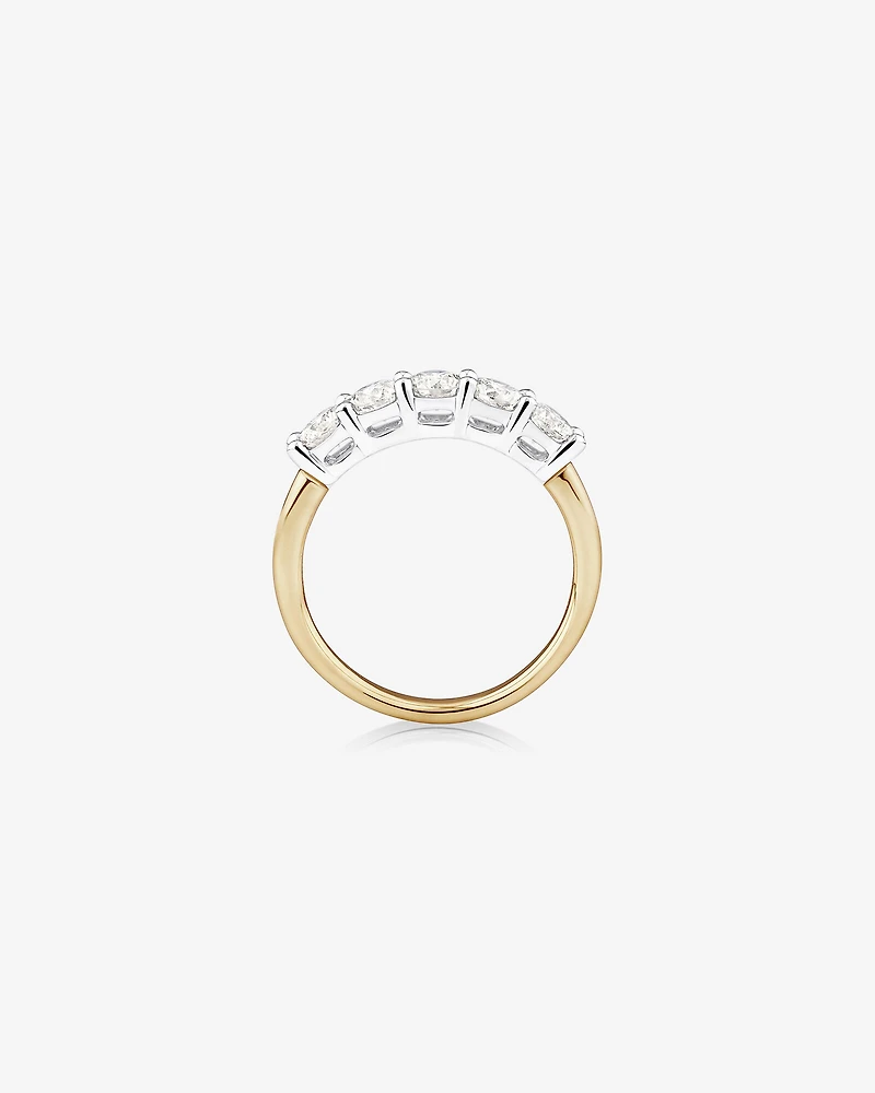 Evermore 5 Stone Wedding Band with 1 Carat TW of Diamonds in 14kt Yellow/White Gold