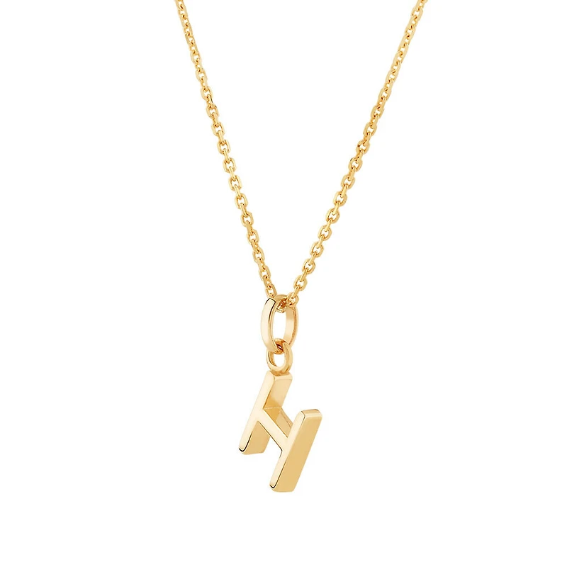Pendentif « H » avec chaîne en or jaune 10 K