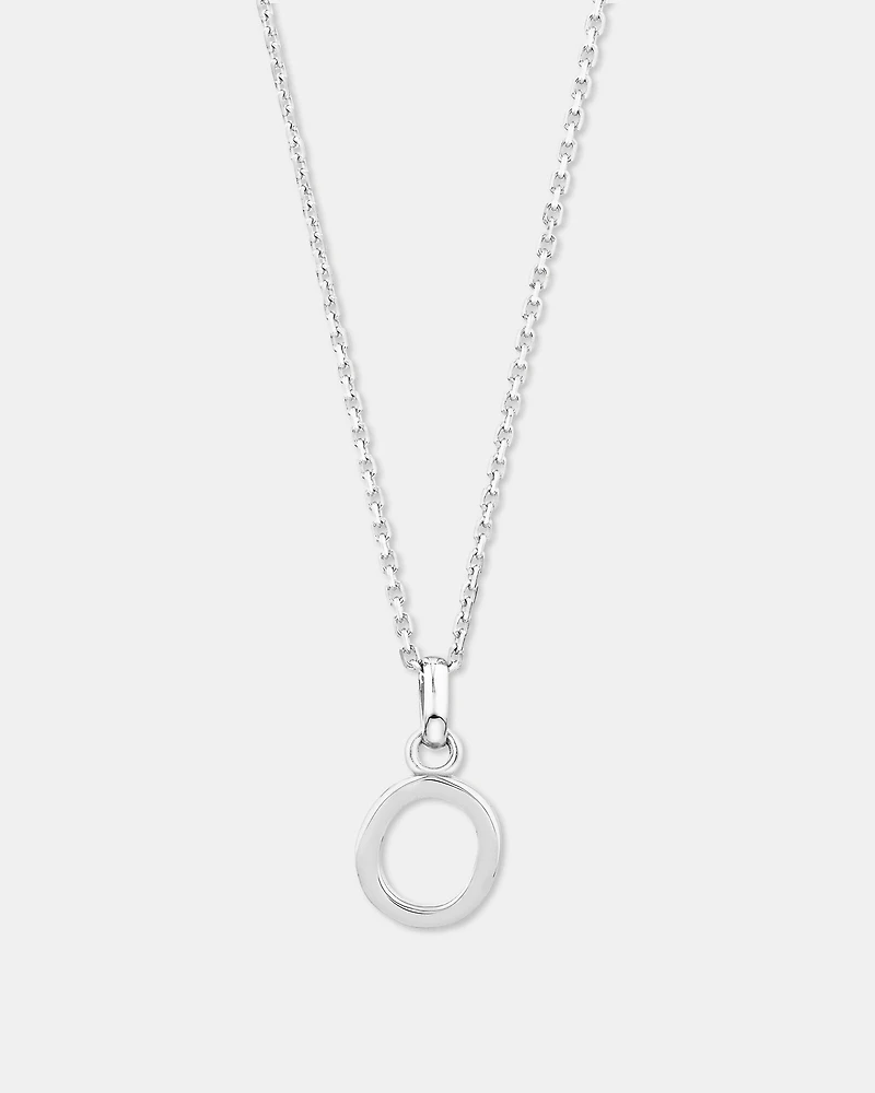 "O" Initial Pendant in Sterling Silver