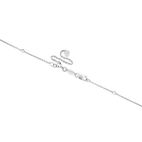 Cable Chain and Bead Station Necklace in 10kt White Gold