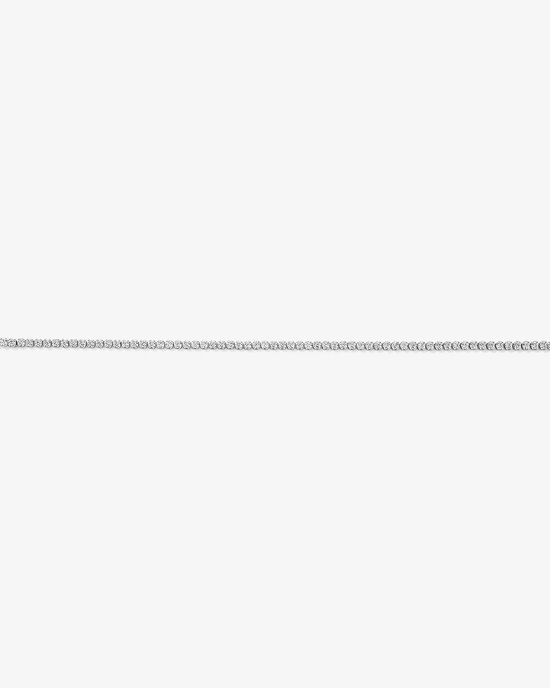 19cm (7.4") Mini Round Tennis Bracelet with Cubic Zirconia in Sterling Silver