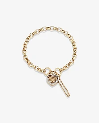 Bracelet belcher de 19 cm en or jaune 10 K avec diamants