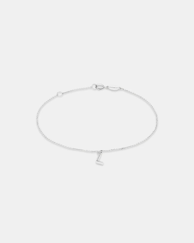 19cm (7.5") L Initial Bracelet in Sterling Silver