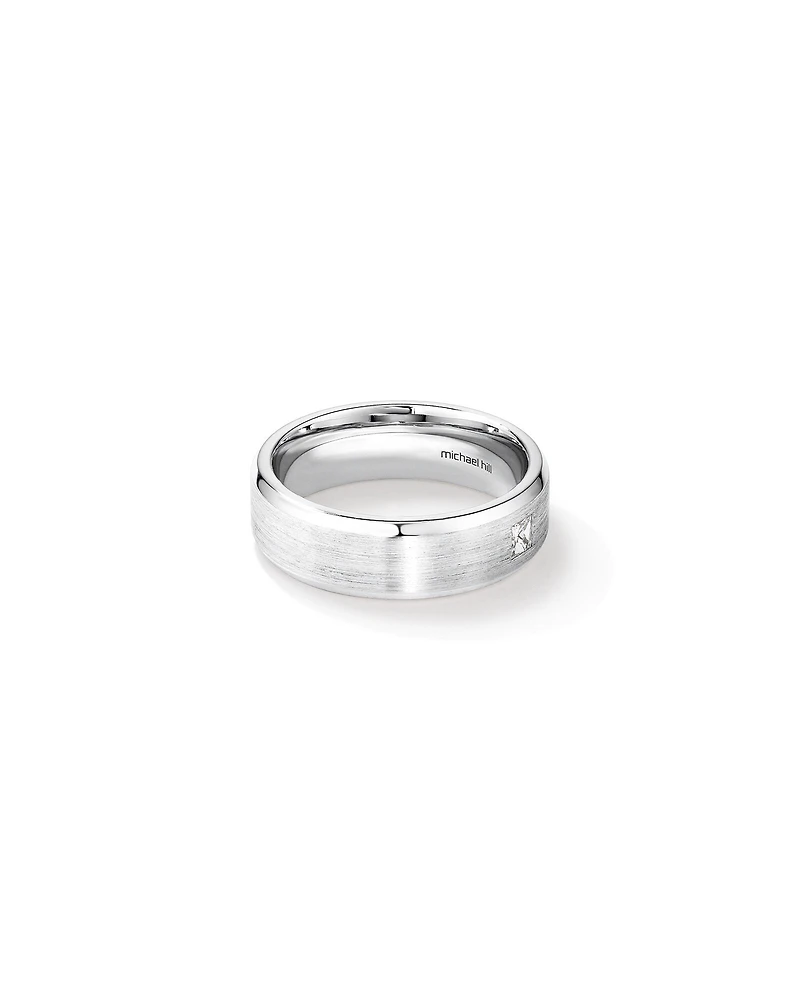 Bague en or blanc 10 K avec diamants totalisant 0,15 ct pour homme