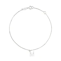 19cm (7.5") M Initial Bracelet in Sterling Silver