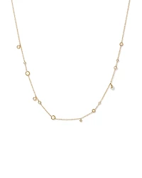 Necklace with Opal & 0.15 Carat TW of Diamonds in 10kt Yellow Gold