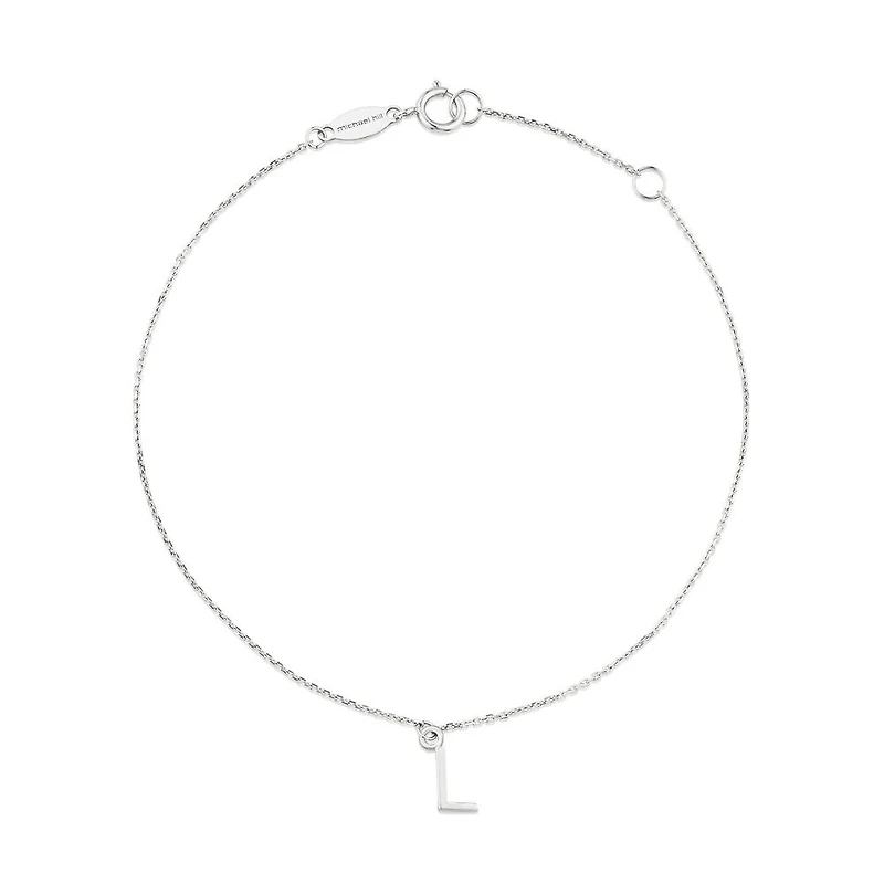 19cm (7.5") L Initial Bracelet in Sterling Silver