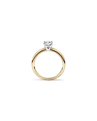 0,70 Carat Poids Total Bague De Fiançailles Solitaire En Diamant De Laboratoire Rond Brillant En Or Jaune Et Blanc 14 Carats