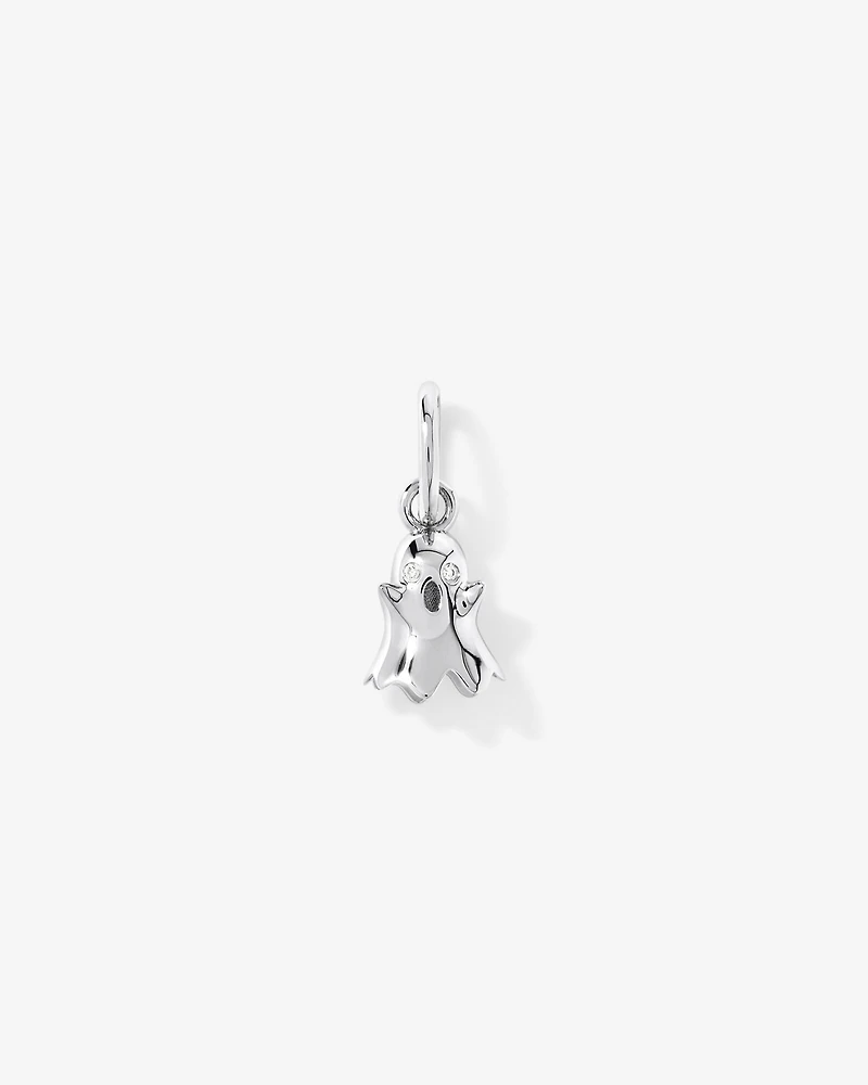 Ghost Pendant with Diamond Accent in Sterling Silver