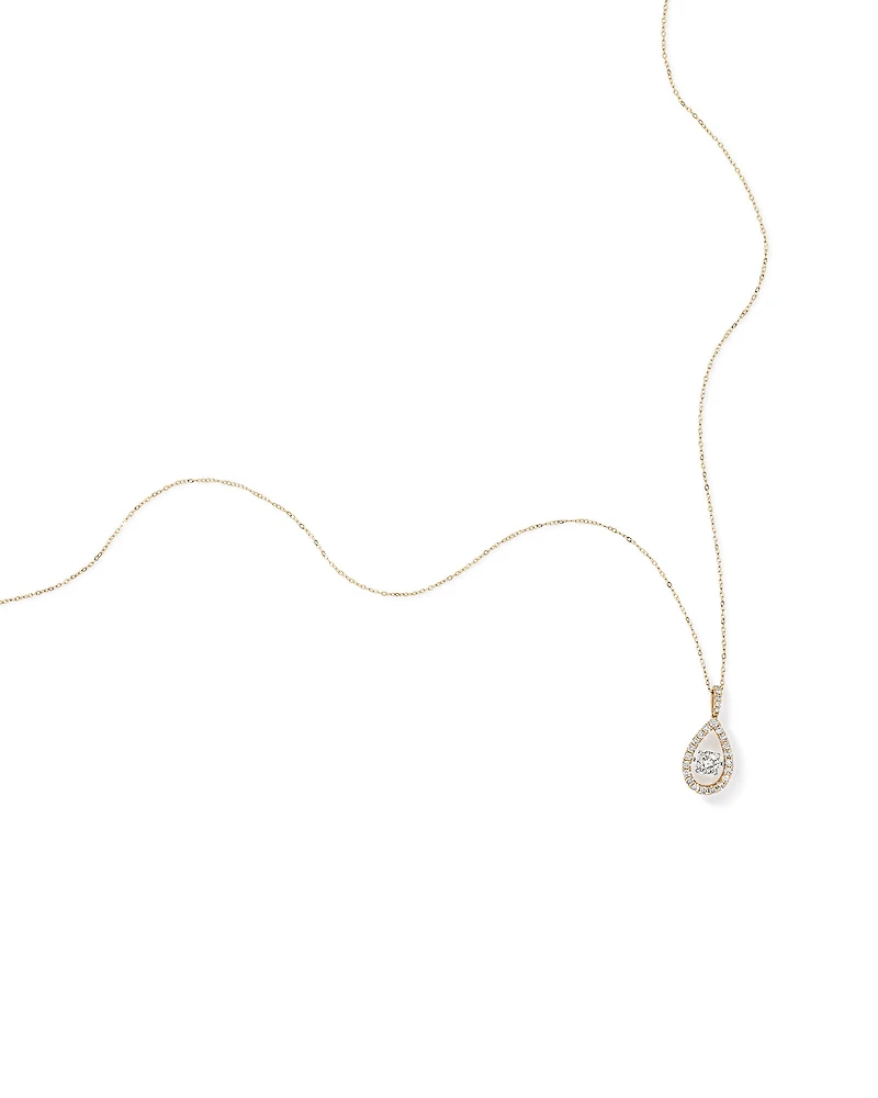 Pendentif TW Diamond Halo Poire Everlight de 1,00 carat en or jaune 10 carats