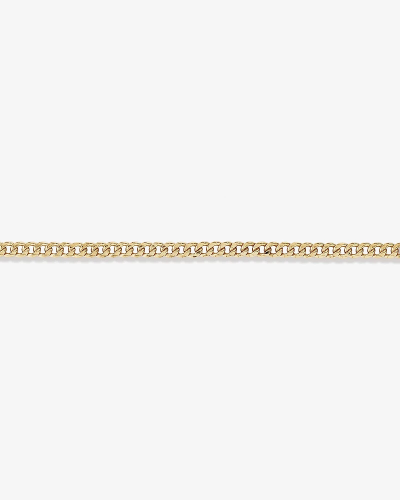 Bracelet creux de style Miami en or jaune 10 K à maillons gourmette, 19 cm