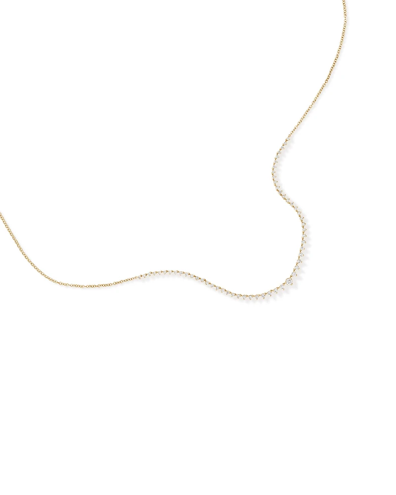 Collier de tennis en diamants gradués TW de 1,00 carat en or jaune 10 carats