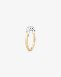Alliance à cinq pierres Evermore en or blanc et jaune 14 K avec diamants totalisant 1 ct