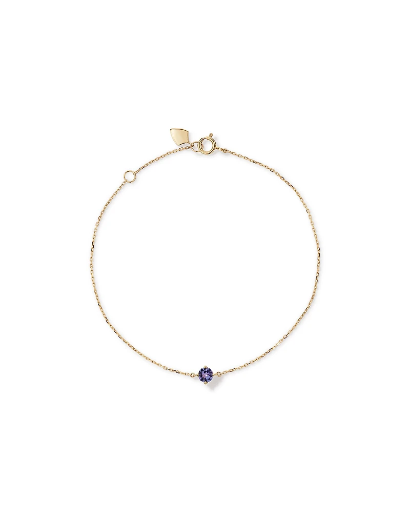 Bracelet with Tanzanite in 10kt Yellow Gold