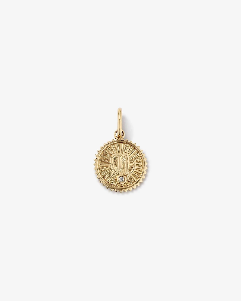 Diamond Accent Virgo Zodiac Pendant in 10kt Yellow Gold