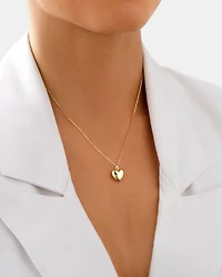 Puff Heart Pendant in 10kt Yellow Gold
