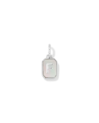 Pendentif initiale Lettre F en nacre et argent sterling
