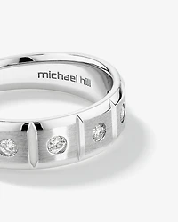 0.20 Carat TW Round Brilliant Bevelled Edge Men's Ring in Platinum