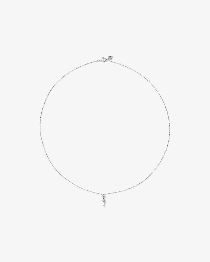 Graduated Drop Necklace with 0.28 Carat TW of Diamonds in 18kt White Gold
