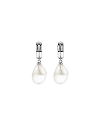 Boucles d’oreilles goutte à deux rangs avec perles baroques d’eau douce cultivées en argent sterling