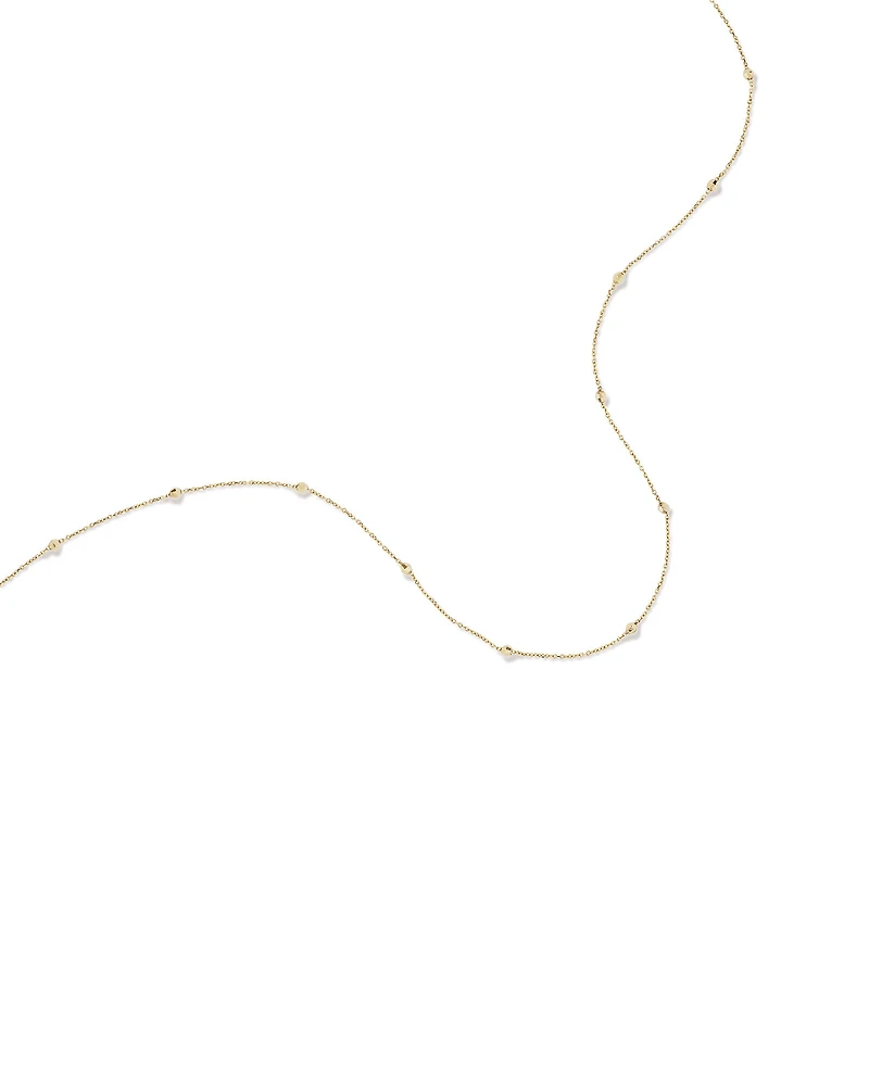 45cm (18") 2mm-2.5mm Width Adjustable Bead Necklace 10kt Yellow Gold
