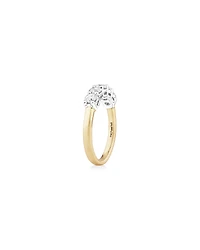 Alliance à cinq pierres Evermore en or blanc et jaune 14 K avec diamants totalisant 1 ct