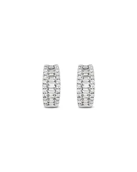 1.00 Carat TW Diamond Dot Dash Huggie Earrings in 14kt White Gold