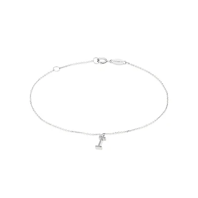 19cm (7.5") I Initial Bracelet in Sterling Silver