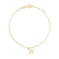 Collier à pendentif initiale W en or jaune 10 K