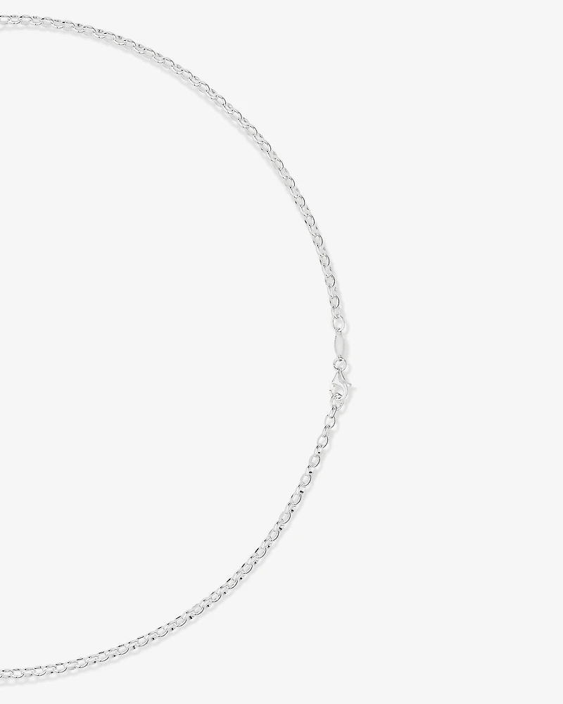 55cm (22") 3mm-3.5mm Width Oval Belcher Chain in Sterling Silver