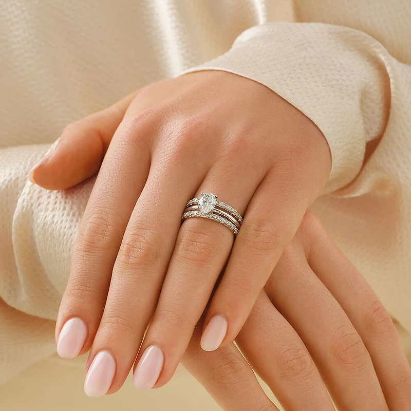 Enhancer Ring with 1/2 Carat TW of Diamonds in 14kt White Gold