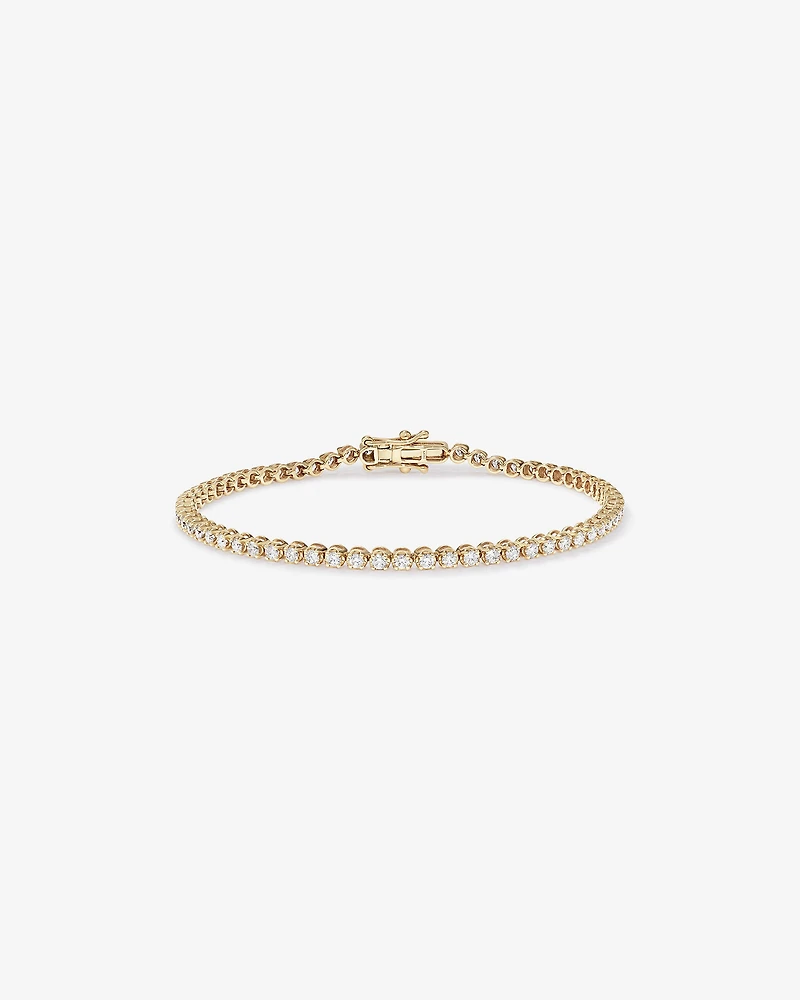 1,80 carat TW bracelet tennis avec diamants de laboratoire en or jaune 10 kt