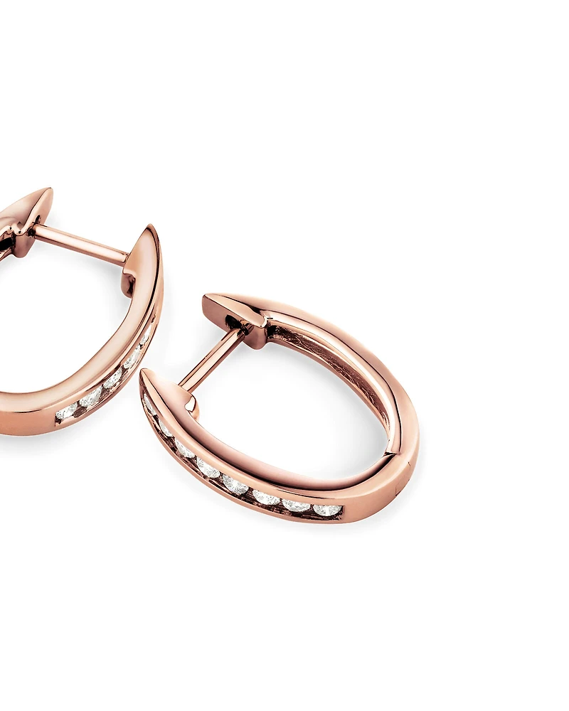Anneaux courts en or rose 10 K à diamants totalisant 0,25 ct