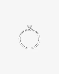 Certified Oval Solitaire Ring with 0.50 Carat TW of Diamonds in 14kt White Gold